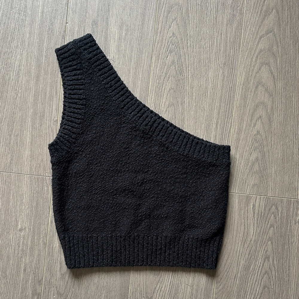 Madewell Black One-Shoulder Knit Top